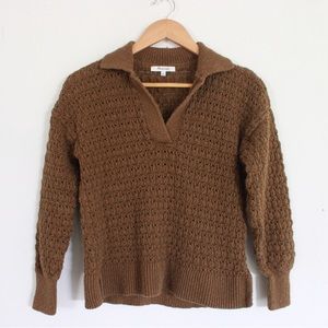 Madewell Brown V-Neck Sweater
